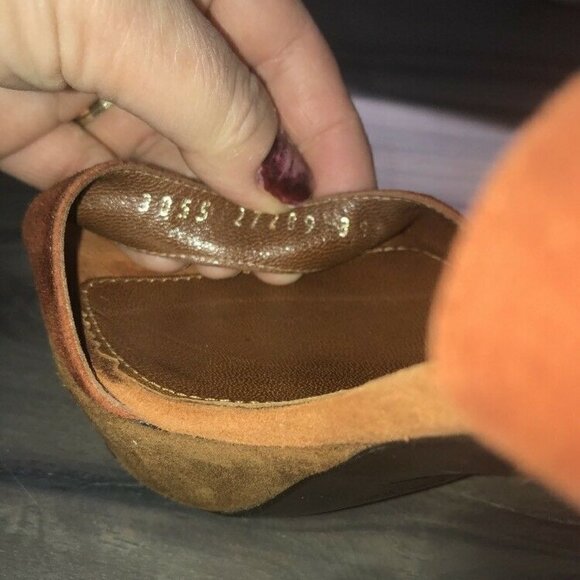 Sergio Rossi Sz 39.5 Suede Brown/Rust High Heels - Picture 13 of 14